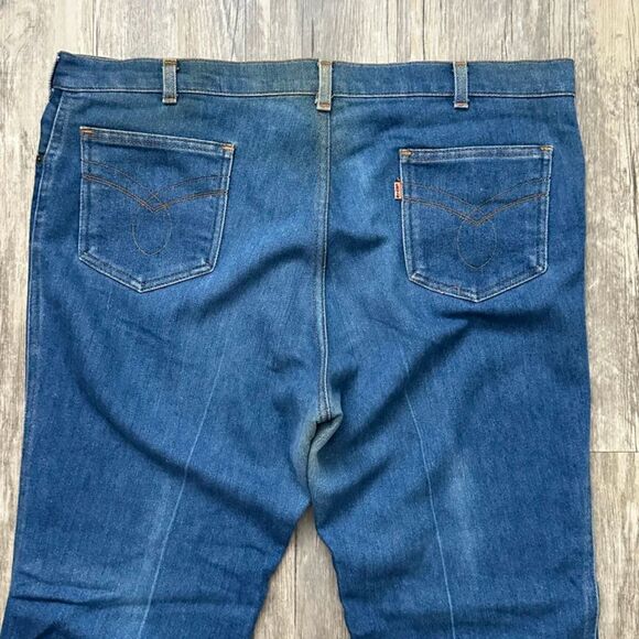 Vintage 70s Levi's Flared Orange Tab Denim Jeans 646 684 Size 40X28 - Picture 2 of 7